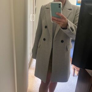 Light Grey Pea Coat Size Medium
